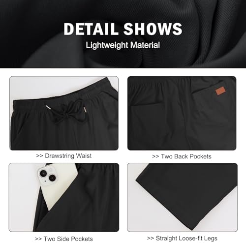 Mens Casual Jogger Pants Relaxed Fit Cargo Pants Drawstring Sweatpants Hiking Outdoor Twill Sport Pants