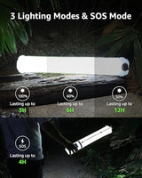 Solar Camping Lights Rechargeable, 3 Lighting Modes, IP66 Waterproof Inflatable Lamp for Hiking, Backpacking, Survival, Collapsible Tent Lights for Camping, Portable Lanterns for Power Outage