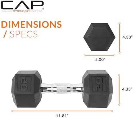 CAP Barbell Coated Dumbbell Weight | Multiple Options Pairs & Sets