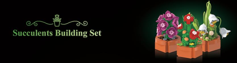 15 Pack Flowers Plants 3.6MM Mini Building Sets - 1314PCS Flower Succulents Botanical Collection for Home Office Décor Block Toy, Party Favors for Christmas Mother's Day Birthday Adults Kids Girls 10+