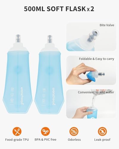 sportsnew Running Vest for Women Men, Lightweight 10L Hydration Backpack with Waterproof Phone Pocket, Breathable Pack for Hiking Trail Running Cycling Marathon