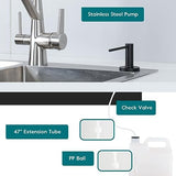 Gappo Upgraded Matte Black Soap Dispenser for Kitchen Sink, Stainless Steel Countertop Pump, Built in Sink Soap Dispenser with 47" Extension Tube kit