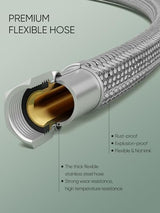 Cobbe Bathroom Faucets for Sink 3 Hole, 4 Inch with Pop Up Drain and 2 Supply Hoses, 2 Handle Centerset Bathroom Faucet for Sink Vanity, Midnight Black Matte, 2 Pack