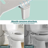 SAMODRA Bidet Attachment, Non-Electric Cold Water Bidet Toilet Seat Attachment with Pressure Controls, Retractable Self-Cleaning Dual Nozzles for Frontal & Rear Wash - White