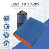 Eunzel Hot Yoga Towel - Microfiber Non Slip Yoga Mat Towel with Grip Dot Sweat Absorbent Towel for Hot Yoga, Pilates and Fitness 72" x 24", Steel Blue/Orange
