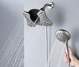 GRICH 2.5GPM Shower Heads with Handheld Spray Combo: 2 in 1 Rain Shower Head with Handheld Spray,Detachable High Pressure Shower Heads, 9 Spray Modes Adjustable Showerhead with 60 Inch Hose, Nickel