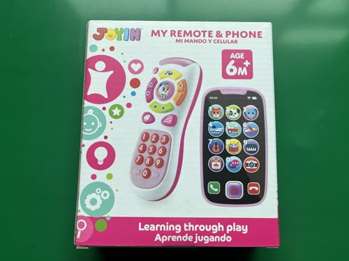 JOYIN Baby Learning Phone and Remote Toy for Toddler, Pink Smartphone Toys with Music for Infants, Kids, Holiday Stocking Stuffers, Birthday Gift for Girls, Gifts for Christmas
