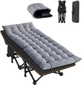 ABORON Folding Camping Cot W/Mat for Adults, Heavy Duty Outdoor Bed with Carry Bag,1200 D Layer Oxford Travel Camp Cots