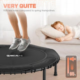 BCAN 450/550 LBS Foldable Mini Trampoline, 40"/48" Adult Fitness Trampoline with Bungees, U Shape Adjustable Foam Handle, Stable & Quiet Exercise Rebounder,Indoor/Outdoor Workout