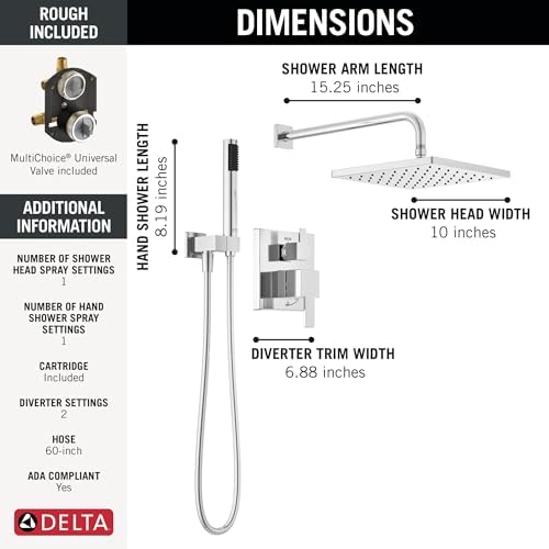 Delta 342701 Modern Shower Faucet, Chrome