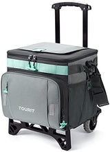 TOURIT 50-Can Collapsible Rolling Cooler Leakproof Insulated Soft Cooling Bag with Wheels and All-Terrain Cart for Beach, Camping, Patio Travel, Outdoor, Ball Fields