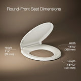 KOHLER 4639-RL-96 Cachet ReadyLatch Quiet-Close Round Toilet Seat, Soft Close Lid, Round Toilet Seat, Biscuit