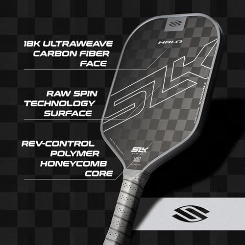 Selkirk Sport SLK Halo Raw Carbon Fiber Pickleball Paddle | Designed in The USA | Choose from The T700 Raw Carbon Fiber Power, The 18k Ultraweave Control, or The Kevlar Linkweave Thermoformed Pro