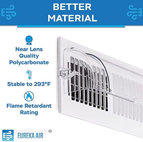 Vent Deflector - Redirect Airflow - Fits 10" to 14" Wide Floor, Wall, Ceiling Vent Registers - Multi-Surface Use - Strong Neodymium Magnets and 3M Adhesive Tabs Included - 2-Pack