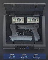 Gun Safe,Biometric Gun Safe for Pistols 3-Ways unlock Fingerprint Digital PIN Key Unlock with Sound, Lock box for Cloakroom living room Bedroom Nightstand and Car BILLCONCH