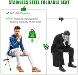 Portable Toilet Kit for Adults with Stainless Steel Toilet & Pop Up Privacy Tent, Instant Portable Outdoor Shower Tent Changing Room with Carry Bag