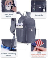 15L Small Hiking Backpack with Chest Pockets for Phone, Ultralight Hiking Daypack with Sternum Straps, Lightweight Foldable Packable Back Pack for Women Men(patent pending)