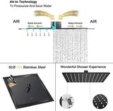 NearMoon Rain Shower Head, High Flow Stainless Steel Square Rainfall Shower, High Pressure Design, Awesome Shower Experience Even At Low Water Flow (10 Inch, Matte Black)