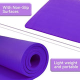 Yoga Mat, 1/2-Inch Extra Thick High Density Exercise Mat, Anti-Tear Exercise Yoga Mat with Carrying Strap, Suitable for Various Yoga Exercises