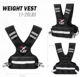 Adjustable Weighted Vest for Women & Men,4-10lb/11-20lb/20-32lb Vest with 6 Ironsand Weights for Strength Training,Weight Vest with Reflective Strip for Running Walking Exercise Workout