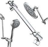 Chrome Shower Head Extension, 10 Inch Solid Brass Shower Extension Arm with Durable Anti-leak Lock Joints, Adjustable Shower Head Extension Arm