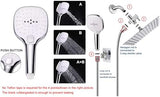NearMoon Shower Head with Hose, High Pressure Stainless Steel Rain Shower and 3 Settings Handheld Spray Combo with Push Button Flow Control (8 Inch Showerhead Set, Chrome Finish)