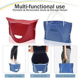 2 Pcs Foldable Airplane Foot Rest for Long Flight, Portable Camping Hiking Stool Travel Under Desk Foot Leg Rest for Airplane, Subway, Outdoor (Red+Navy)