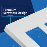 LIDER Matte Finish Double Decorator Switch Cover, Screwless Wall Plate, Mid-Size 2-Gang 4.88" x 4.92", Unbreakable Polycarbonate Thermoplastic, UL Listed, LSWP-32M-W10P, White, 10 pack