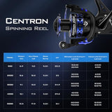 KastKing Centron & Centron Lite Spinning Reels, Freshwater and Saltwater Spinning Fishing Reel, Up to 17.5Lbs Max Drag, 5.2:1 Gear Ratio, Ultra Smooth Powerful, CNC Aluminum Spool, 9+1 BB Light Weight