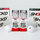 SHOCK'D GOLF BALLS - The World's Loudest Golf Ball - Viral Prank Ball (Sleeve of 3, Novelty)
