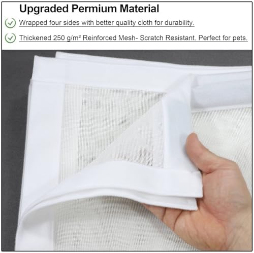 Upgraded Screen Door Thicker 250g/m² Fiberglass Mesh,36 Longer Magnets,Mesh Magnetic Closure for Single Door,Retractable Magnetic Door Screen,Fit Doors to 34 x 82 Inch White