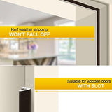 40 Feet Door Weather Stripping, Kerf Weather Stripping for Doors with Groove, Kerf Door Seal for Large Gap and Easy Installation(40, Brown)