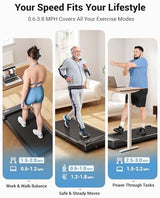 THERUN Walking Pad Treadmill Under Desk, Portable Mini Treadmill for Home/Office, Walking Pad Treadmill 2.5HP, Walking Jogging Machine with 265 lbs Weight Capacity Remote Control LED Display