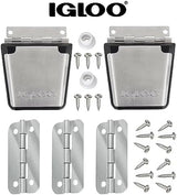 Igloo Cooler Heavy-Duty Stainless Steel Parts Kit - 2 Latches, 3 Hinges, Latch Posts & Screws - Marine-Grade, Corrosion-Resistant Parts