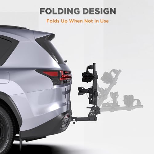 TANX Bike Racks for Ebikes,Fat Tire Bike Rack for Tow Hitch 2-Bike 200 lbs Capacity,Hitch Bike Rack for Heavy E Bike, Wobble Free Smart Tilting Platform Style Bike Rack for Standard, 2 inch Receiver