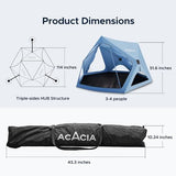 ACACIA Beach Tent Sun Shelter | 4-Person Portable Camping Tent with UPF 50+ Protection | Easy Setup Pop up Sun Shade | 10×10ft Privacy Sunshade for Camping & Backyard