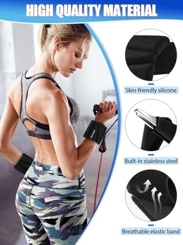 Wrist Ankle Weights Set of 2(1 lb/2 lbs Each) Adjustable Weights Training Intensity for Strength Training Walking Running Yoga Pilates Jogging for Women Men