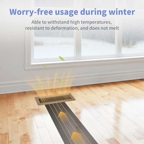 2 Pack Floor Register 2" x 12" Inch Heavy Duty Floor Vents, Metal Heat Air Vent Covers Rust Proof Finish Floor Vent Covers for Home Heater Floor Registers Grilles & Vents (Brown)