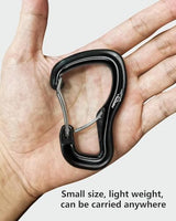 Heavy Duty Carabiner Clip Hook 8KN (1763 lbs), 2 PCS Ultra-Light Aluminum Caribeaners with Double Door D Ring Shape, for Hammock, Camping, Hiking, Backpacking, Dog Leash, Keychain Clip