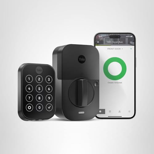 Yale Assure Lock 2 with Wi-Fi – Black Suede Smart Lock for Front Door with Keypad, App Control, Backup Key, and Deadbolt – Secure Keyless Entry Door Lock, YRD450-WF1-BSP