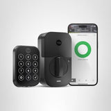 Yale Assure Lock 2 with Wi-Fi – Black Suede Smart Lock for Front Door with Keypad, App Control, Backup Key, and Deadbolt – Secure Keyless Entry Door Lock, YRD450-WF1-BSP