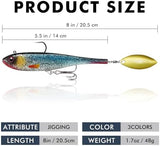 TRUSCEND Pre-Rigged Soft Fishing Lures, Well-Made Easy Catching Lures for Family Fishing, Great Action Swimbaits with Spinner, All-Conditions Fishing Gear for Bass Trout Walleye, Crappie Fishing Jigs