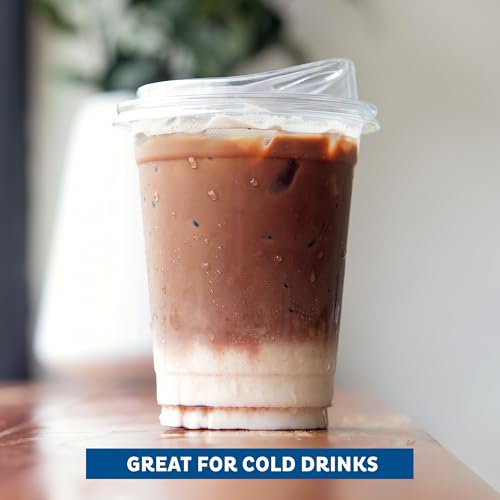 Freshware 16 oz Clear Disposable Plastic Cups with Strawless Sip Lids, 100 Pack Clear Plastic Tumblers, Heavy-duty Party Glasses, Disposable Cup for Thanksgiving, Halloween, Christmas Party