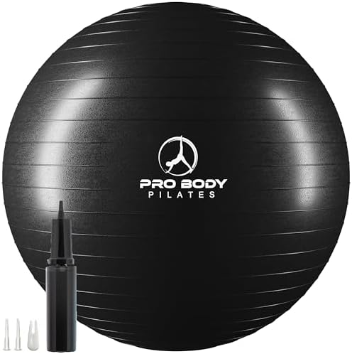 ProBody Pilates Exercise Ball - Multiple Sizes Gym Grade Balance Ball for Fitness, Yoga, Workout, Pregnancy & Physical Therapy