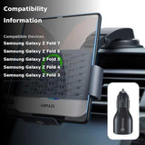 ANPULES Wireless Car Charger for Samsung Galaxy Z Fold 7/6/5/4/3, Dual Coils，Fast Charging Phone Car Mount for Christmas, Auto-Clamping Air Vent Dashboard Car Phone Holder for Galaxy Z Fold/Note