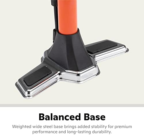 Schwinn Basic and Air Center Floor Bike Pump, Up to 120 Max PSI, Dual Head Fits Schrader and Presta Valve Types, Easy-to-Carry Portable and Convenient Design, Bicycle Essentials for Easy Road Riding