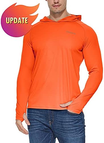 baleaf Men's Sun Protection Hoodie Shirt UPF 50+ Long Sleeve UV SPF T-Shirts Rash Guard Fishing Swimming Lightweight