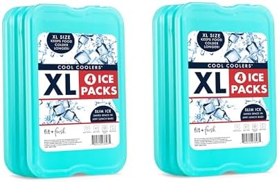Cool Coolers by Fit + Fresh Slim Compact Reusable XL Ice Pack, Perfect for Lunch Boxes, Coolers, and Beach Bags