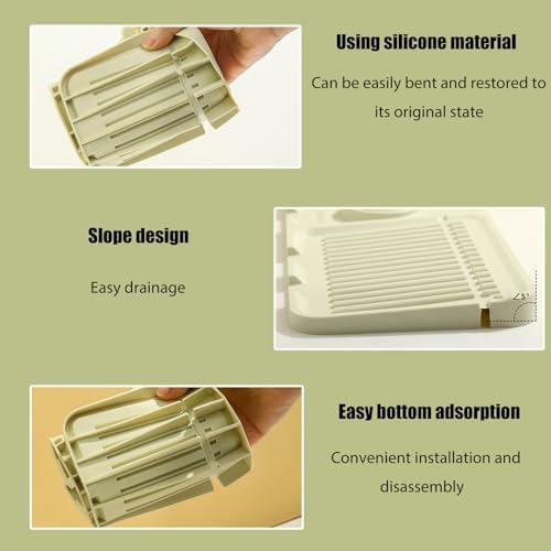 Faucet Mat for Kitchen Sink - 2024 Premium Upgrade: Enhanced Silicone Splash Guard with Rapid Drying & Dish Soap Sponge Holder, Perfect for Stone Sinks in Kitchen & Bathroom (Gray, 1 Pack)