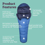 Marmot Men's Trestles 15° Sleeping Bag | Insulated, Water-Resistant, Left-Zip, Cobalt Blue/Blue Night
